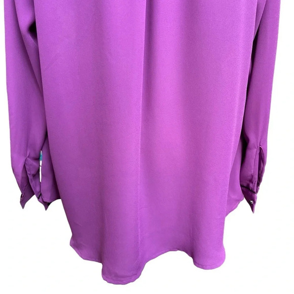 ModCloth Purple Floral “Podcast Co-Host” Blouse Size 1X - Picture 11 of 15